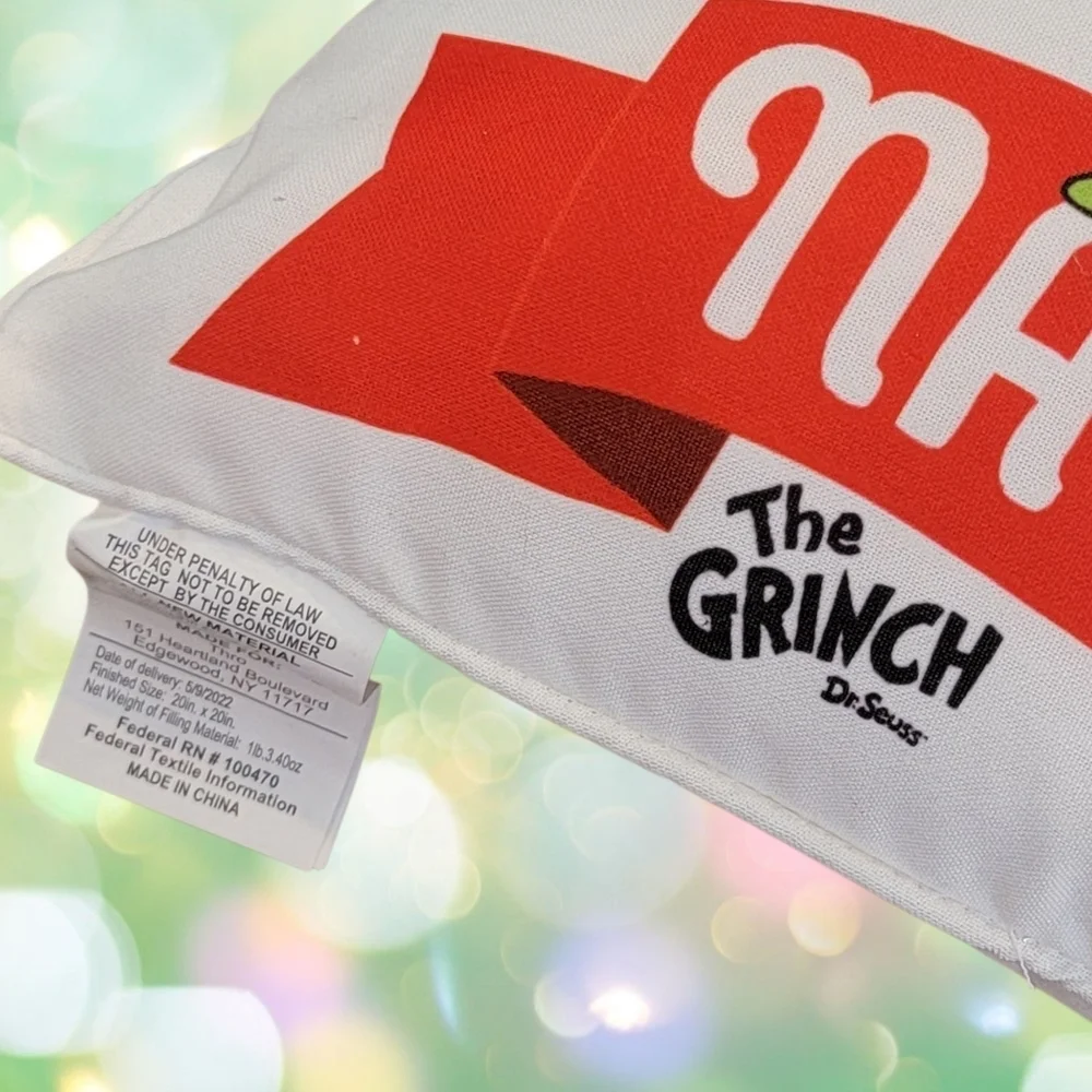 Grinch Naughty / Max Nice Merry Grinchmas Christmas Throw Pillow 20
